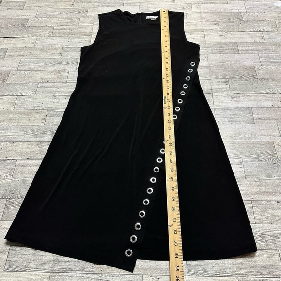 Calvin Klein | Asymmetric Grommet Detail Dress | Black | Size: 2 - Picture 3 of 9